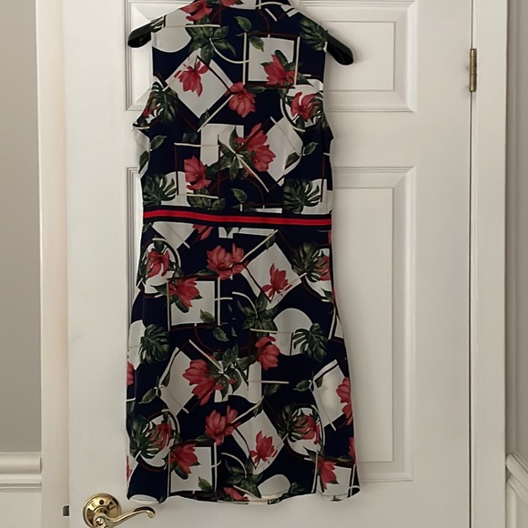 Spring Summer sleeveless collar floral dress - Picture 3 of 3